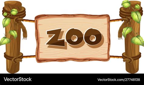Zoo Sign On White Background Royalty Free Vector Image