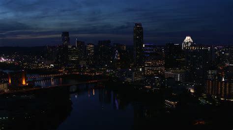 Hd Stock Footage Aerial Video Of The Distant Skyline Of Downtown Austin