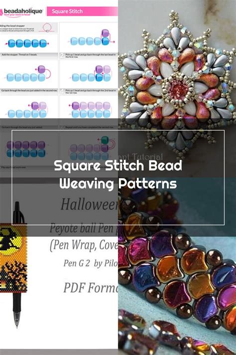 Square Stitch Bead Weaving Patterns — Beadaholique In 2020 Bead