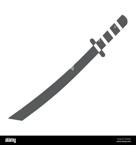 Katana Glyph Icon Asian And Weapon Japanese Sword Sign Vector