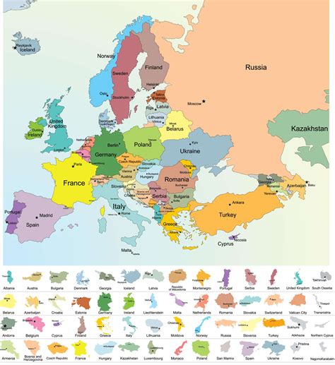 Europe Map With Names Of Countries Map