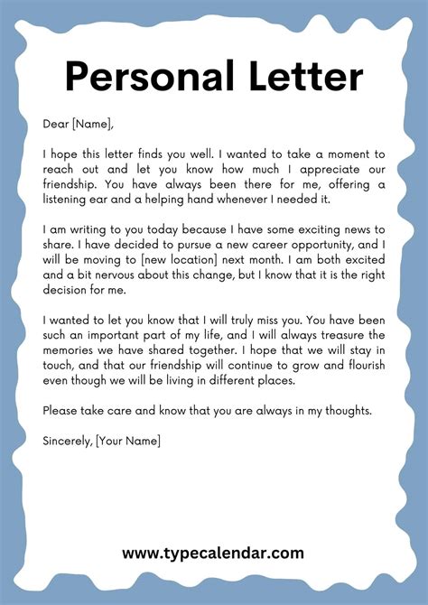 How To Write A Personal Letter Format