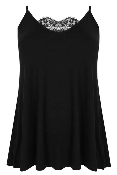 Shop Yours London Black Eyelash Lace Cami Top At Yours Clothing Discover Plus Size Fashion In