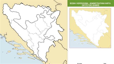 Slijepa Karta Bosne I Hercegovine Politicka Karta Bosna Bosna I