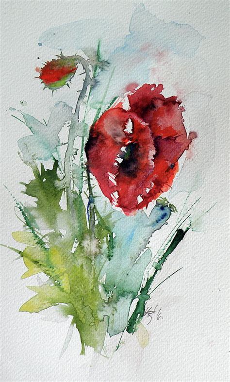 Poppy Painting By Kovacs Anna Brigitta Fine Art America