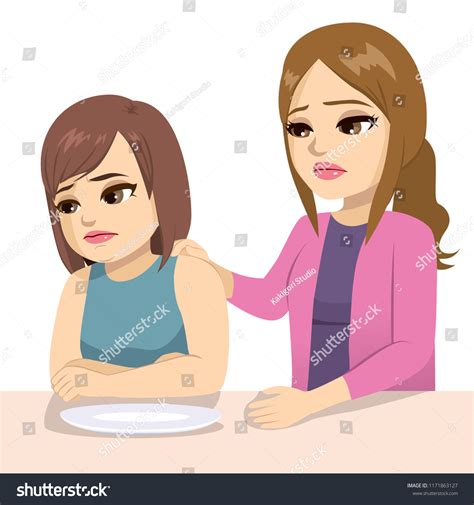 worried mother about teenage daughter diet stock vector royalty free 1171863127 shutterstock