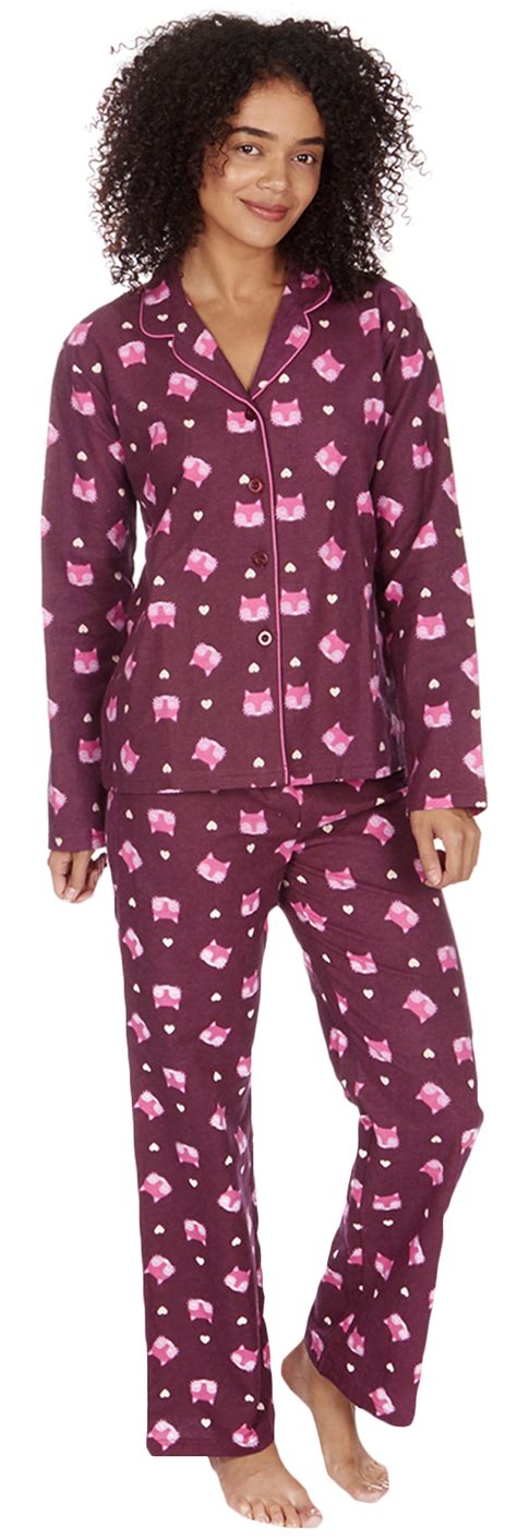 Luxury Womens Fleece Pyjamas Full Length Warm Winter Traditional Button Pjs Size Ebay