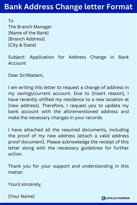 Application for Address Change in Bank (11 Samples)
