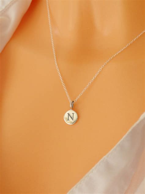 Initial Necklace Sterling Silver Initial Necklace Etsy Uk