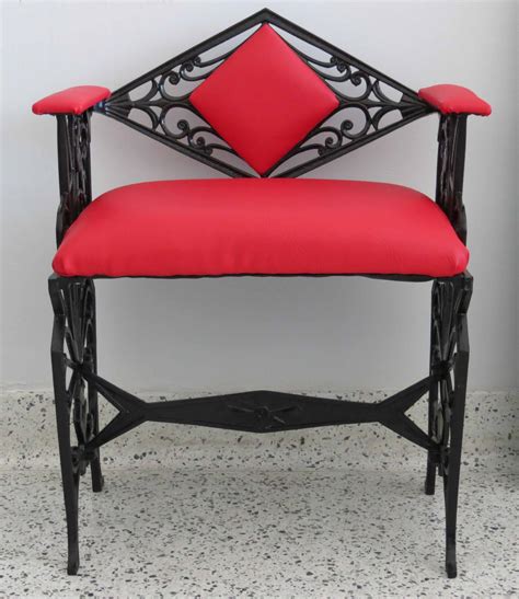 Eileen gray, an irish furniture maker who settled in paris, went overseas especially to learn oriental lacquering and her furniture. American Art Deco Furniture Cast Iron Bench Seat | Modernism