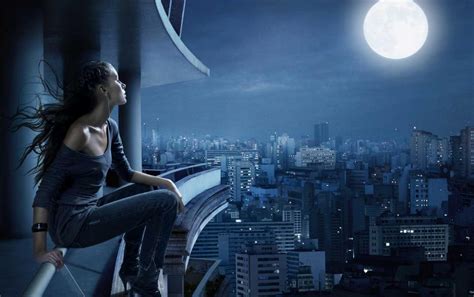 Girl And Moon Wallpapers - Wallpaper Cave