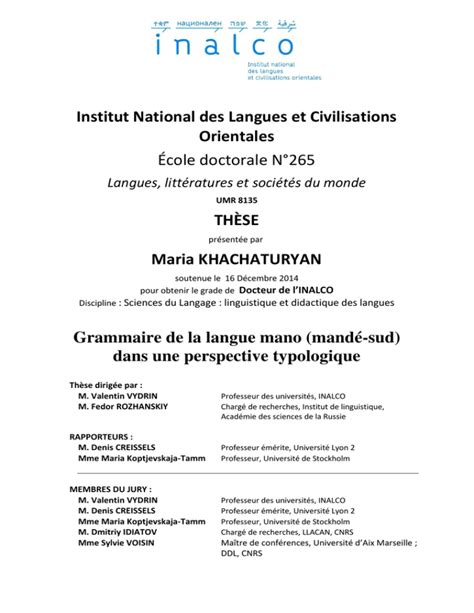 Institut National Des Langues Et Civilisations Orientales