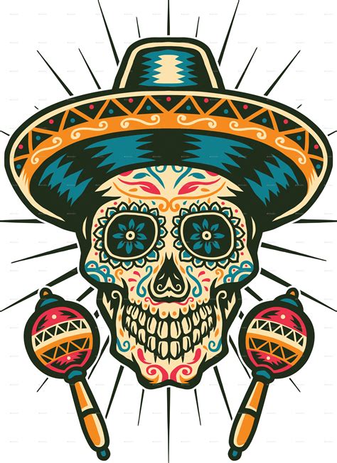 Mexican Sugar Skull Vectors Graphicriver
