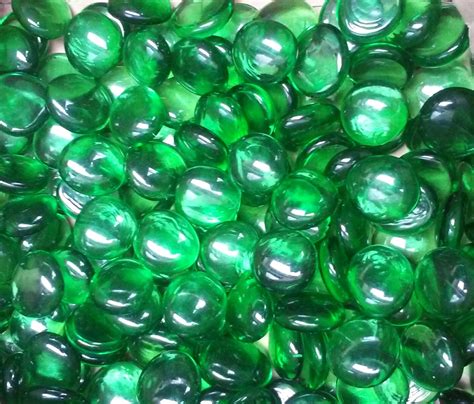 50 Green Medium Glass Gems Stones Mosaic Pebbles Centerpiece Etsy