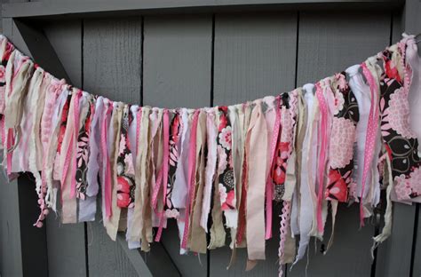Bunting Fabric Bunting Banner Pink Birthday Party Pink Rag