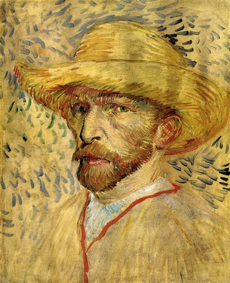 Self Portrait With Straw Hat Vincent Van Gogh Wikiart Org