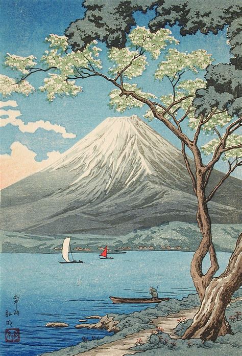 Mount Fuji From Lake Yamanaka Alternate Title Yamanaka No Ko Takahashi