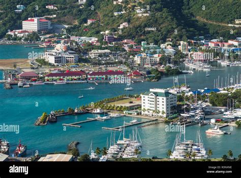 British Virgin Islands Tortola Road Town Elevated Town View From