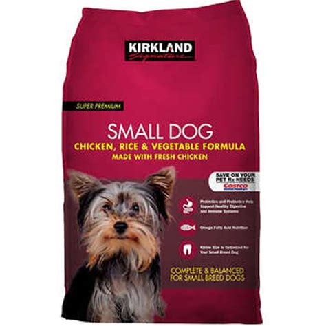 Fresh chicken and chicken meal, as well as egg product. Kirkland Signature™ Small Breed Adult Dog Formula Chicken ...