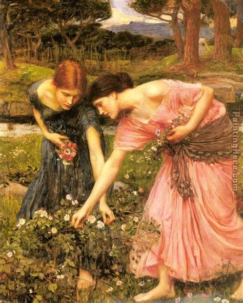 Waterhouse Gather Ye Rosebuds While Ye May Painting Off Pre Raphaelite Art John William