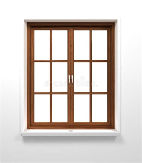 Wooden Window And Shutters In Stone Wall Stock Image Image Of Glass