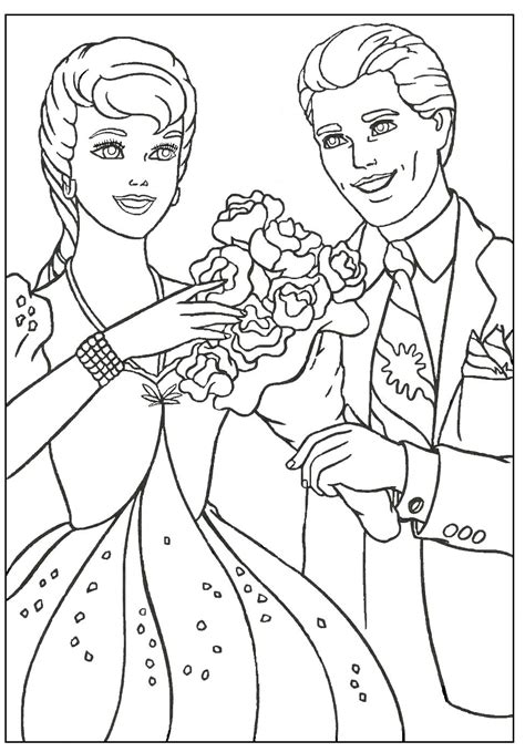 Barbie Coloring Pages Ken And Barbie Mattels Perfect Couple Coloring