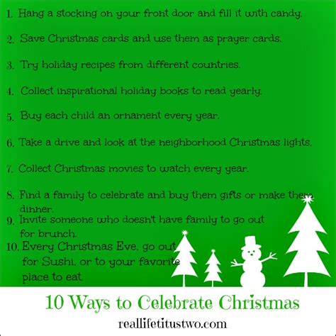 10 Ways To Celebrate Christmas Christmas