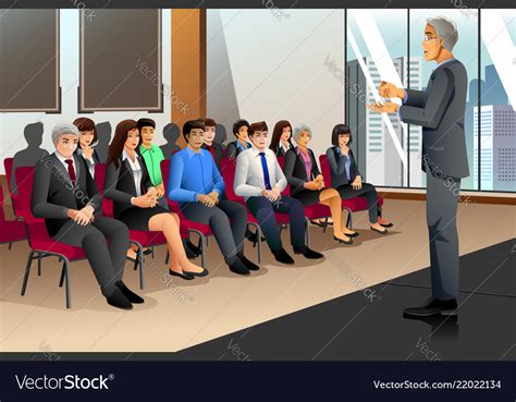 Businesspeople In Seminar Royalty Free Vector Image
