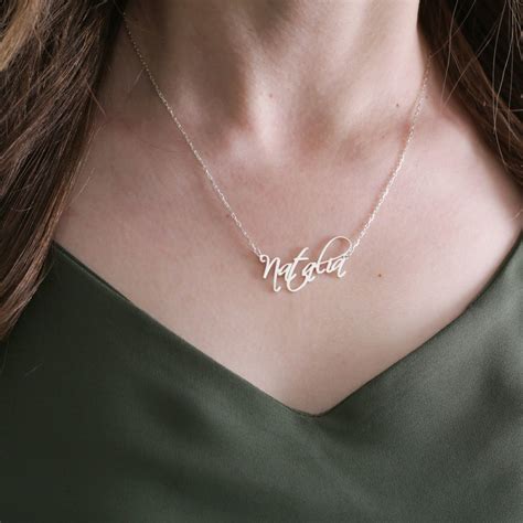 Sterling Silver Name Necklace Personalized Jewelry Etsy