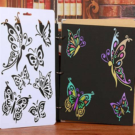 Diy Craft Butterfly Stencils Template Painting Scrapbooking Stamps
