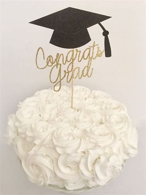 Graduation Cake Topper Congrats Grad Graduation Cap Cake Topper