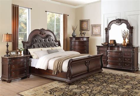 We are proud of the fact our cherry furniture is american made and the wood is many of my clients own a dark wood bedroom furniture set, however their bedroom accessories make their room look dark and dated. Homelegance Cavalier Dark Cherry Sleigh Bedroom Set ...