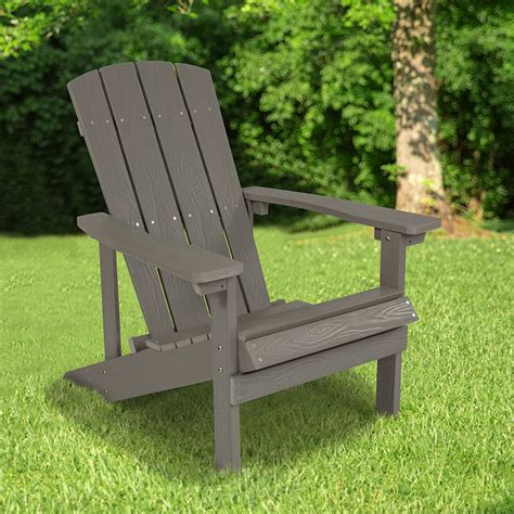 Charlestown All Weather Adirondack Chair In Light Gray Faux Wood 