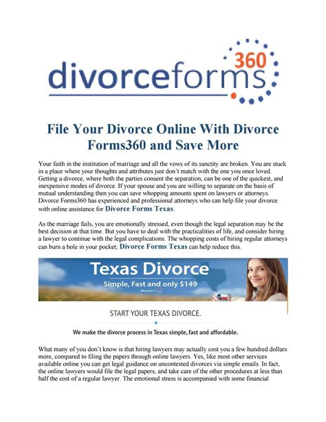Divorce Forms Texas | Divorce online, Divorce forms, Divorce