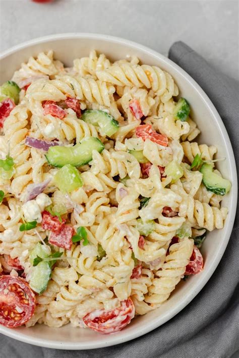 Creamy Pasta Salad Recipe The Dinner Bite