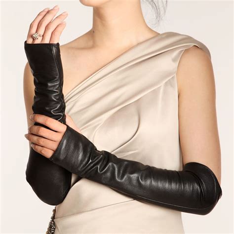 ladies woman genuine nappa leather opera long party evening gloves on sale 070 leather gloves