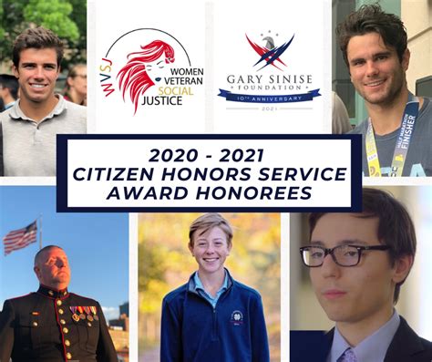 Citizen Honors Service Award Honorees 2020 And 2021 Congressional Medal