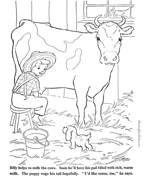 Cow Coloring Pages Farm Animals To Print And Color 012