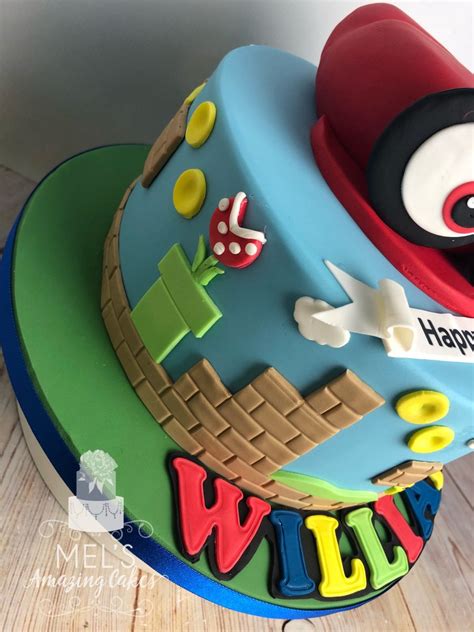 If i had started earlier, i probably could have done a much better job (no sloppy fondant work, that's for sure). Super Mario Themed Cake - Mel's Amazing Cakes