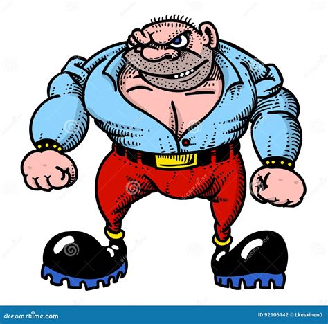 Cartoon Image Of Tough Man Stock Vector Illustration Of Hardened