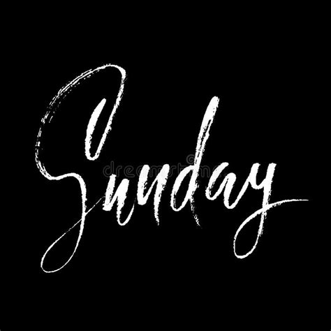 Sunday Day Of A Week Handdrawn Modern Brush Lettering Vector