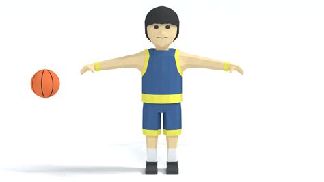 Low Poly Cartoon Basketball Player 3d Turbosquid 1845361