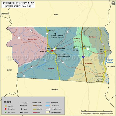 Chester County Map South Carolina