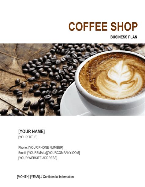 Business Plan Template Coffee Shop