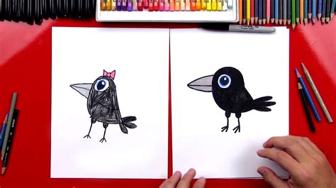 How To Draw A Cartoon Raven Art For Kids Hub