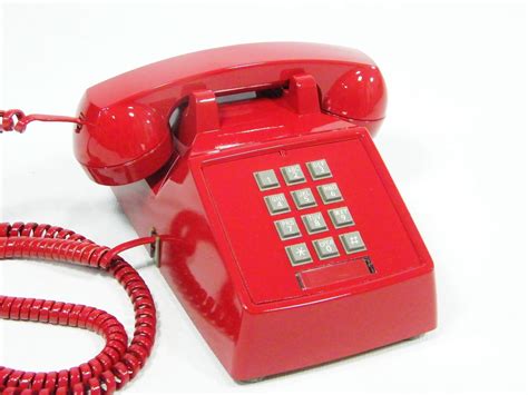 Vintage Telephone Cherry Red Push Button Phone