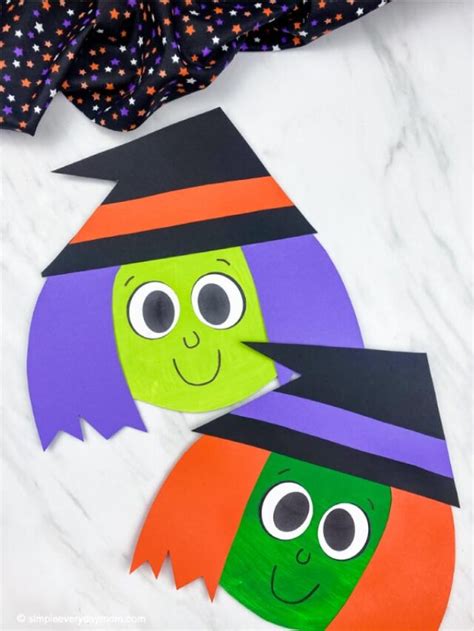 Paper Plate Witch Craft For Kids Free Template Story Simple