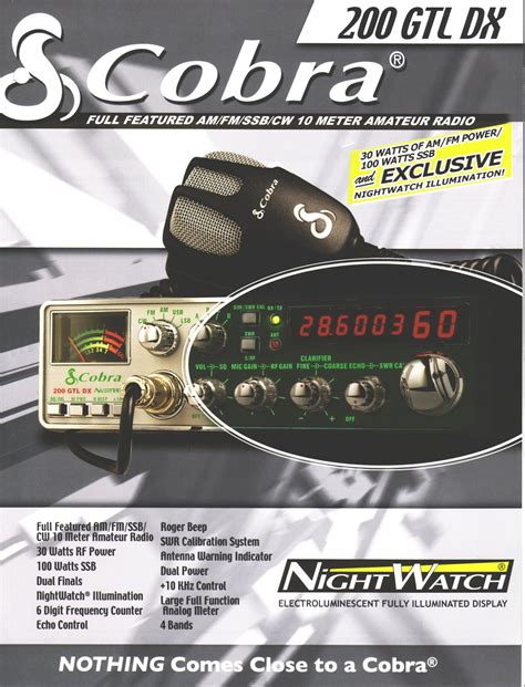 Cobra 200gtl Dx Service Manual