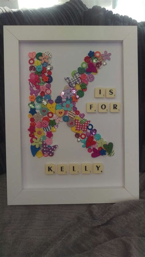 Embelished Letter K For Kelly Scrabble Crafts Scrabble Art