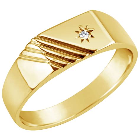 Gents 9k Yellow Gold Rectangular Top Ring 67500